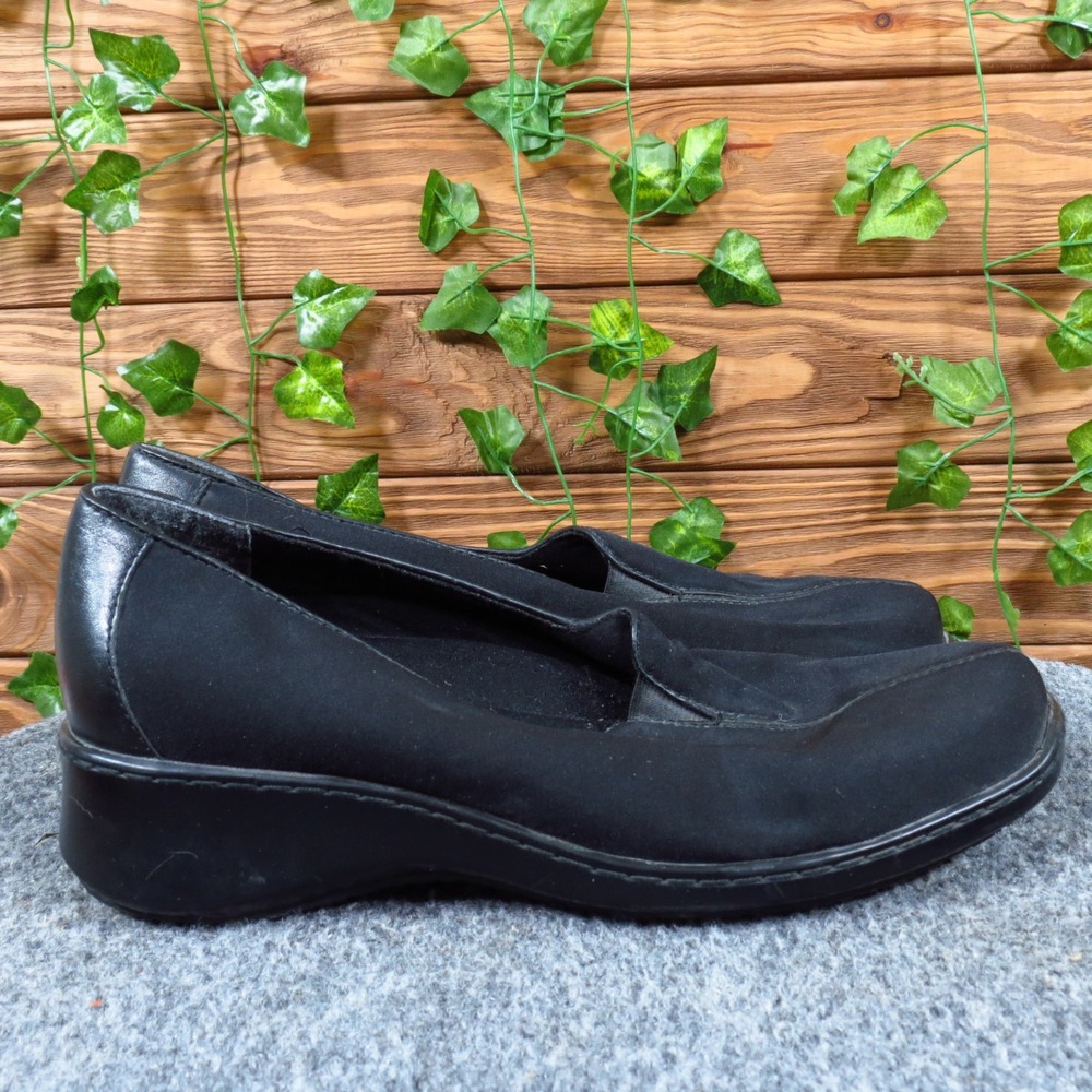 Naturalizer Recruit Womens Comfort Wedge Shoes 7 Wide Black Fabric Slip-On - Picture 3 of 6